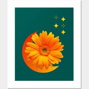 Moon Flower Posters and Art